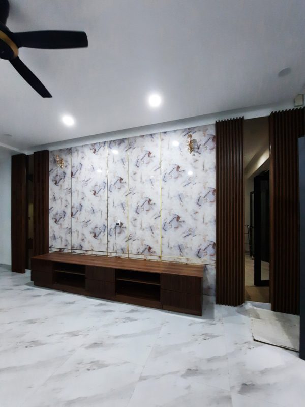 Thiết kế thi công tủ tivi, vách ngăn phòng khách
